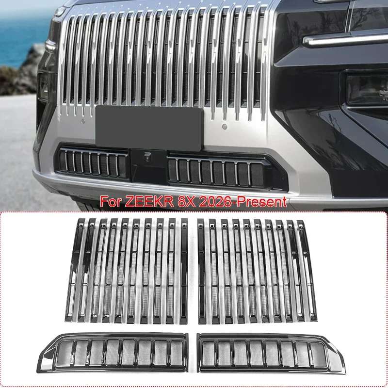 ABS Car Modify Front Buckle Insect Proof Net Auto Front Bumper Center Intake Grille Cover Accessory For ZEEKR 8X 2026-Present