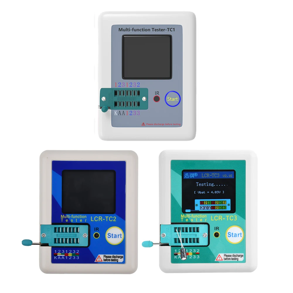 

LCR-TC1 LCR-TC2 LCR-TC3 Transistor Tester TFT Diode Triode Capacitance Meter LCR ESR Meter NPN PNP MOSFET Tester Multimeter