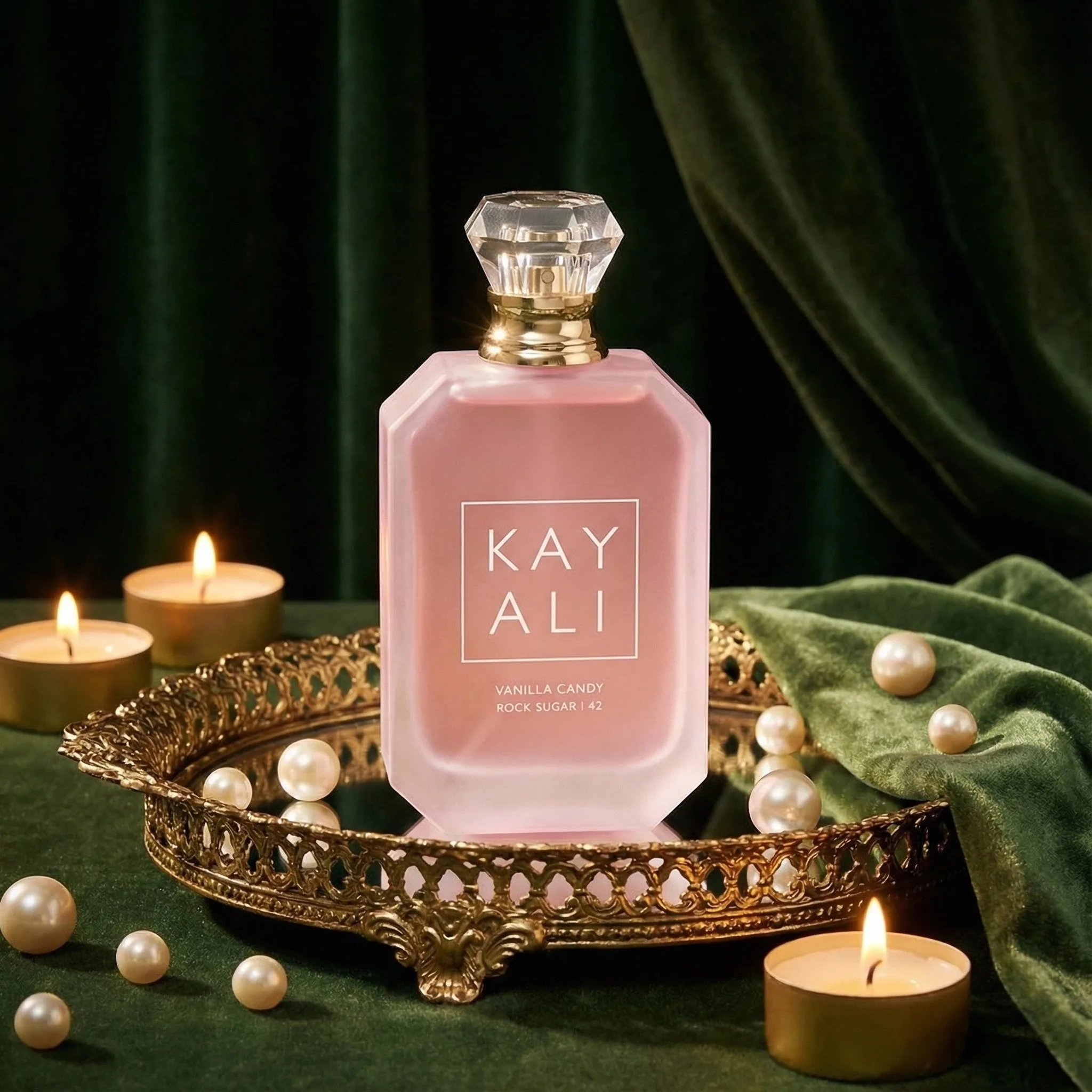 KAYALI Vainilla Caramelo Rock Azúcar 42 Nicho EDP 100ml |   Perfume dulce versátil unisex |   Crema de vainilla y caramelo con aroma violeta de pera