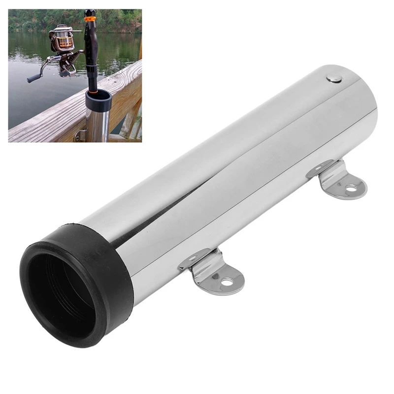 Stainless Steel Wall Rod Holder Marine Boat Side Wall Mounted Fishing Rod Rack for Ships Yachts Kayak Fishing Rod Holder view 4