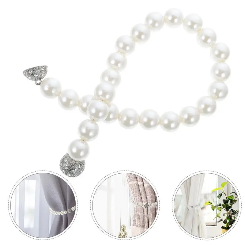 

Faux Pearl Style Modern Simple Innovation Curtain Tieback Creative Cute Magnetic Curtain Strap Curtain Holdback Curtains