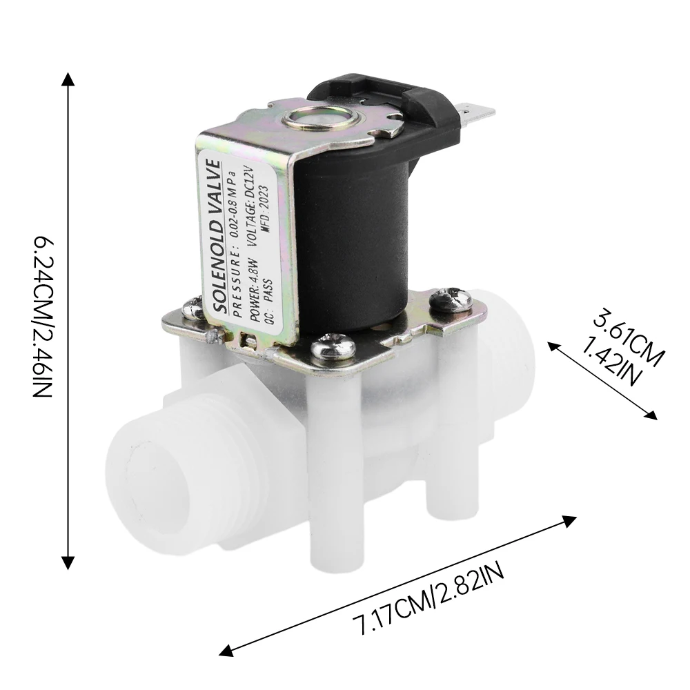 Válvula Solenoide eléctrica de plástico, interruptor magnético de controlador de presión de aire y agua, CA 220V, 110V, cc 12V, 24V, 1/2\