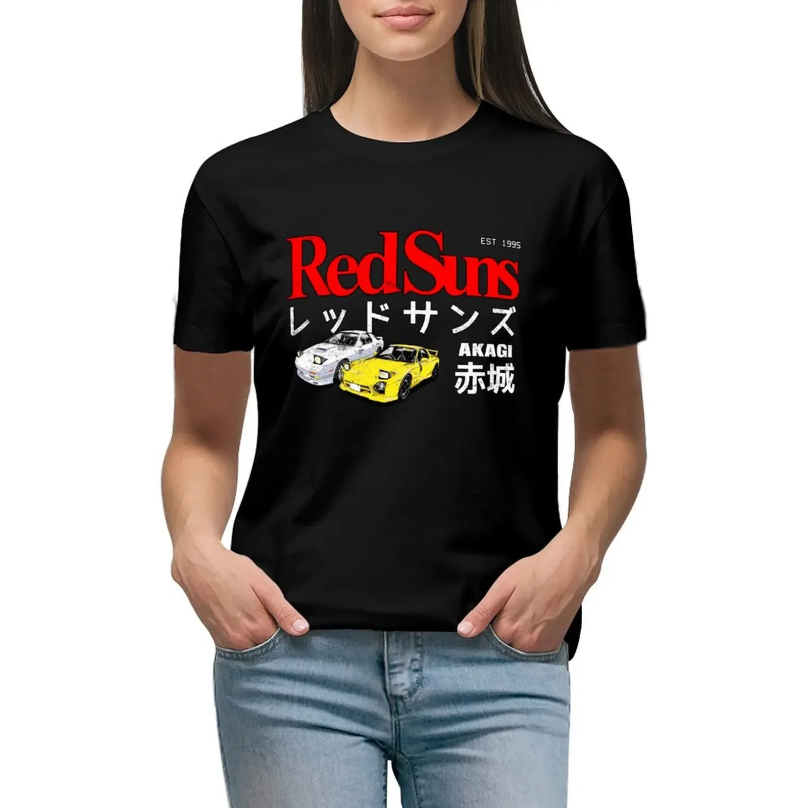 Initial D - Akagi RedSuns T-Shirt plus size tops plus sizes funnys customs design your own western t-shirt dress for Women