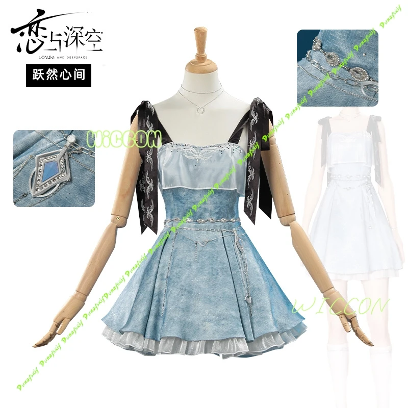 زي كاليب لوف آند ديب سبيس التنكري فستان قصير أزرق بدلة للزوجين للنساء والفتيات ملابس مخصصة لحفلات الهالوين