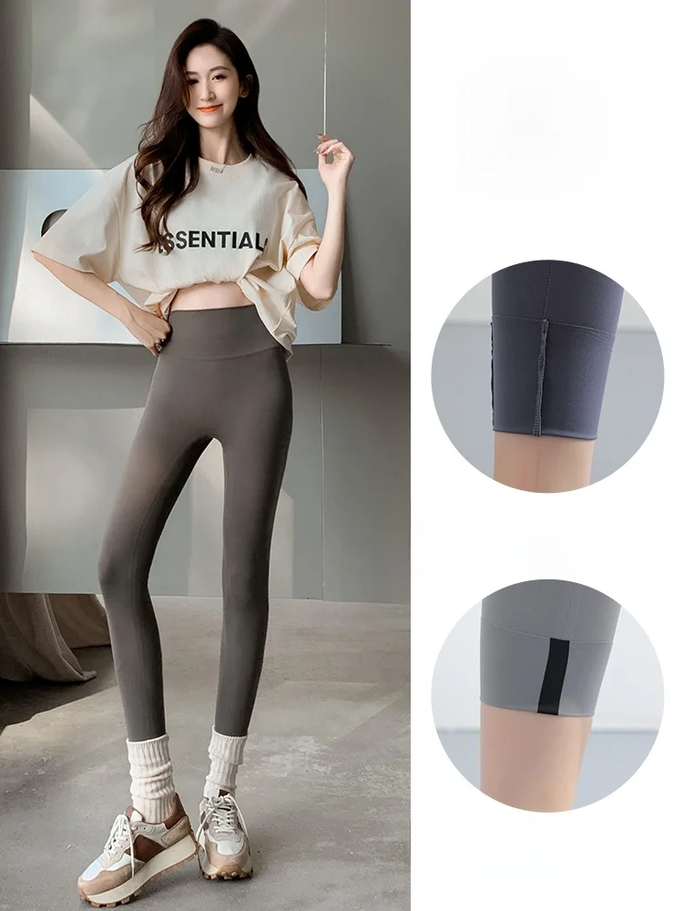 

High Waist Sl arkskin Yoga Pants Women's Spring Autumn Boting Tummy Control High Waist Butt Lifting Outdoor Wear