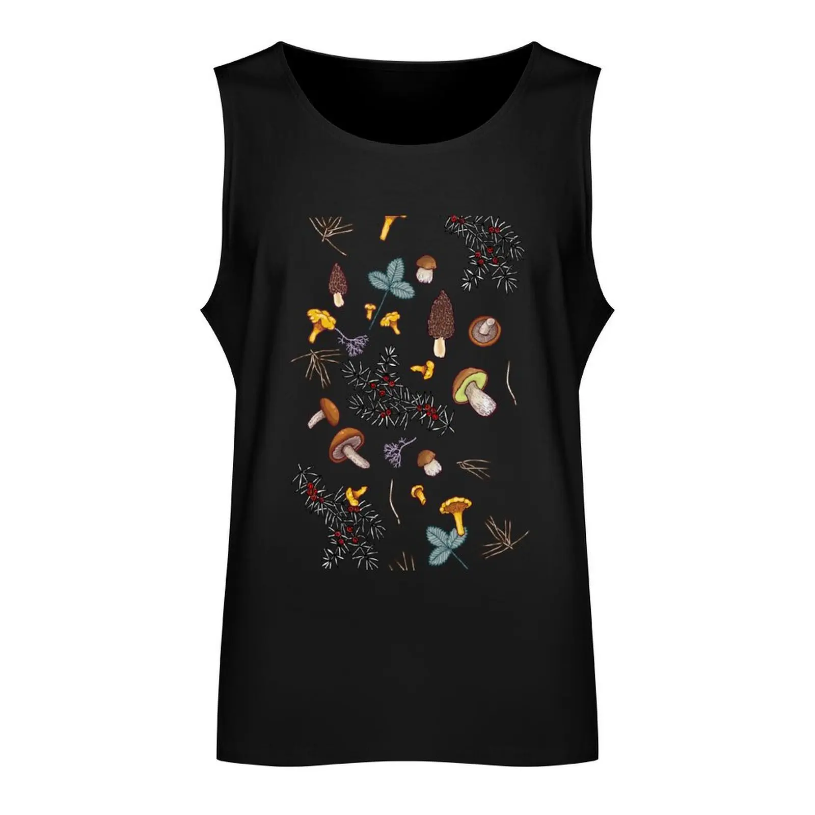 Dark wild forest mushrots Tank Top, camisetas deportivas para hombre, camisa deportiva