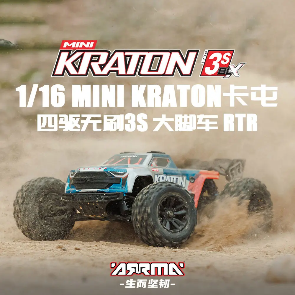 ARRMA 1/16 Mini Kraton 3S BLX 4WD RTR Brushless RC Monster Truck DSC Control Durable Off-Road Bashing Ready-to-Run Hobby Vehicle