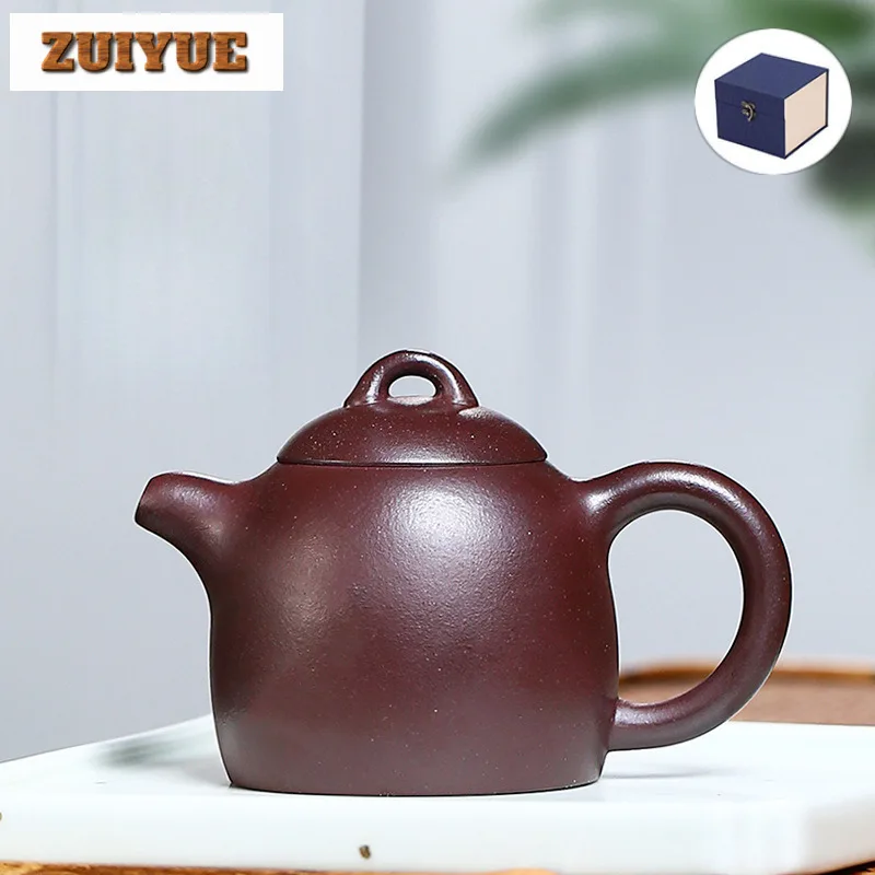 

120ML Boutique Yixing Purple Clay Teapots Handmade Qin Quan Pot Raw Ore Purple Mud Kettle with Filter Chinese Zisha Teaset Gift