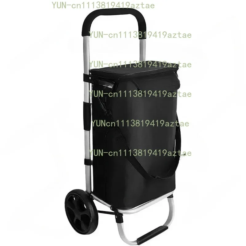 Aluminum Alloy Portable Folding Shopping Cart Multi‑Purpose Grocery Hand Trolley Daily Storage Transport Accessory