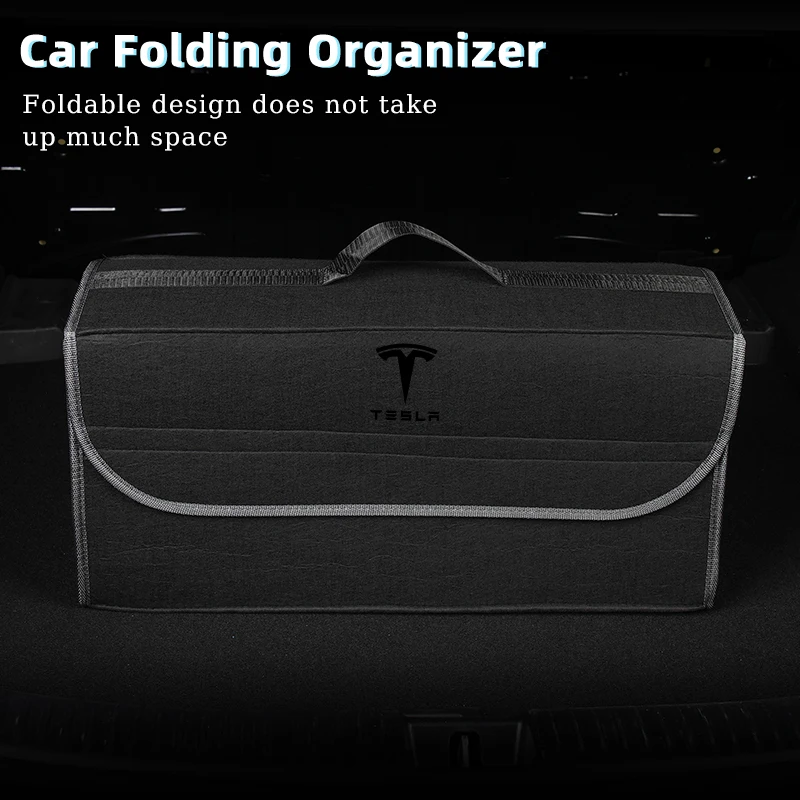 Car Trunk Organizer Folding Anti Slip Compartment Boot Storage Bag For Tesla Model 3 Model S Model X Model Y Roadster Coil