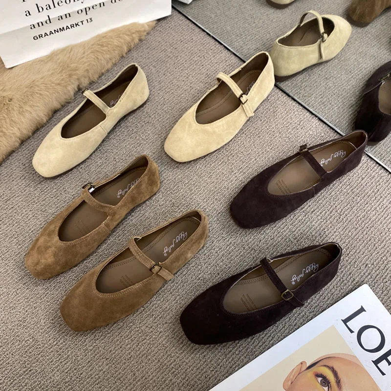 2024 Brand New Women Flats Round Toe Shallow Slip On Ladies Casual Ballet Shoes Soft Real Leather Eelgant Dress Shoes Rozmiar 40
