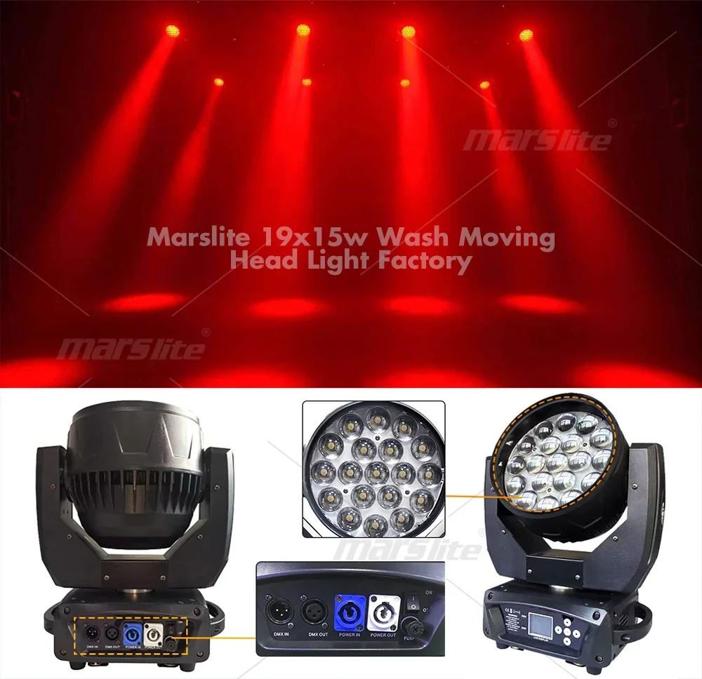 Pro 19x15W Led Wash Moving Head Zoom Dj Club Stage Light OEM Golden Supplier 19x15w Zoom Led Moving Light Wash