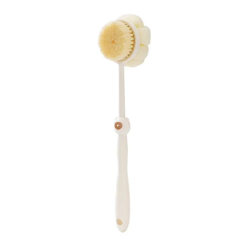 1pc Double-sided Long Handle Shower Brush Rub Back Brush Soft Bristle Shower Brush Rub Mud To Remove Dust Scrub Brush Tool