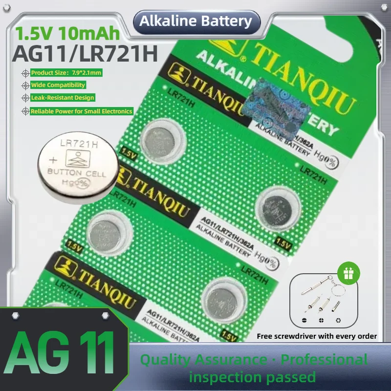 

New Original AG11/L721H 1.55V Button Battery SG11 LR58 SR58 162 361 362 LR721 SR721 SR720 Cell Coin for cameras PDAs Remote