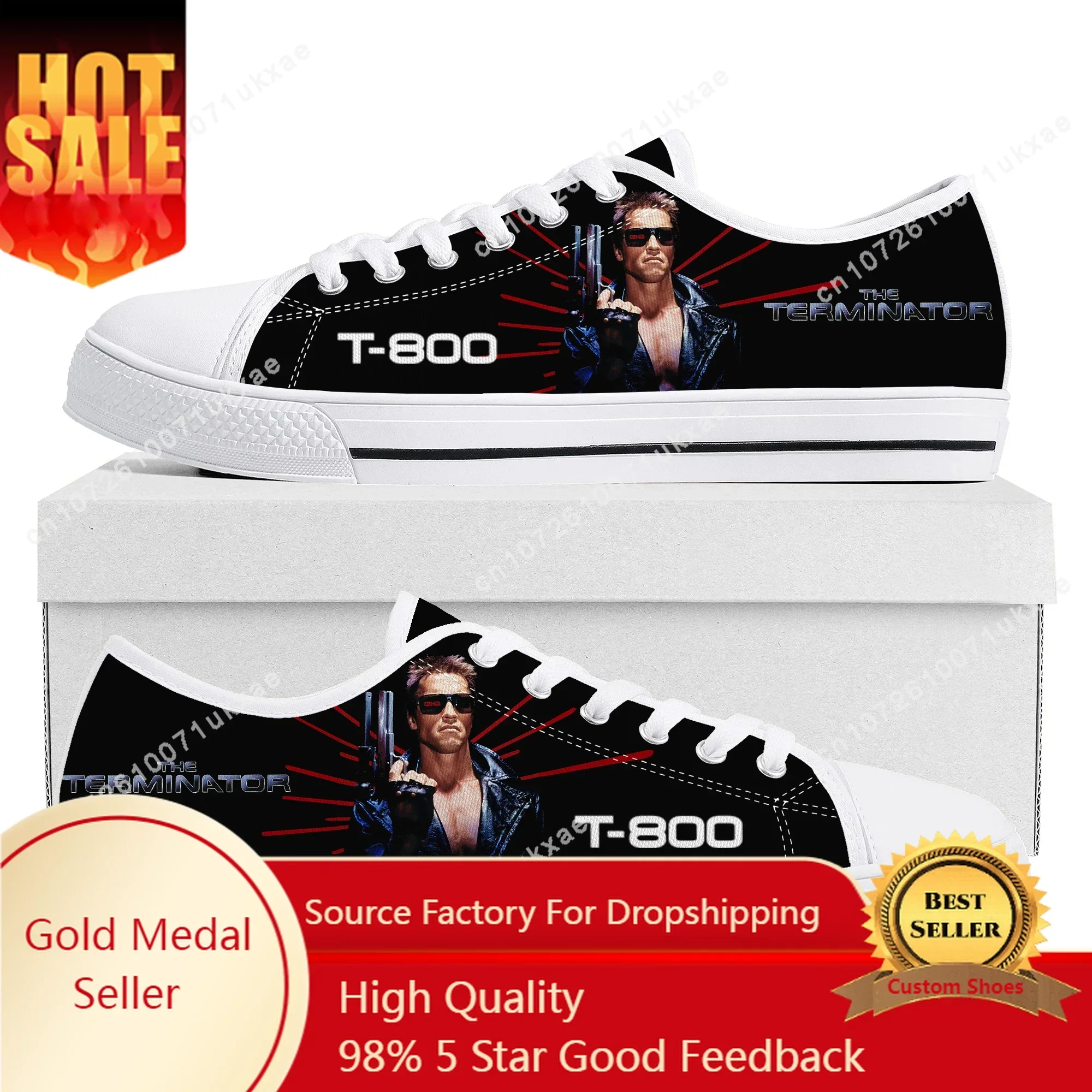 

The Terminator Movie Low Top Sneakers Mens Womens Teenager Canvas High Quality Sneaker Casual Custom Made Shoes Customize Shoe