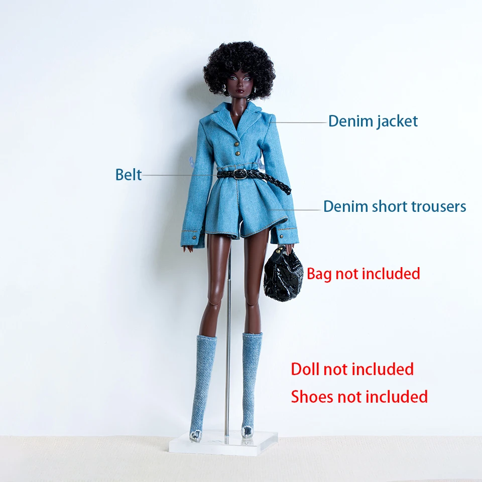 Conjunto de chaqueta y pantalón corto de la serie Cowgirl, a la moda, para muñeca supermodelo Babi Xianxian de 1/6, ropa para disfrazar