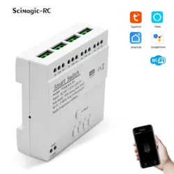 Módulo de interruptor inteligente con Wifi, relé Tuya, 4 canales, 7-32/110-220V, Control remoto por aplicación Smart Life, funciona con Alexa y Google Home