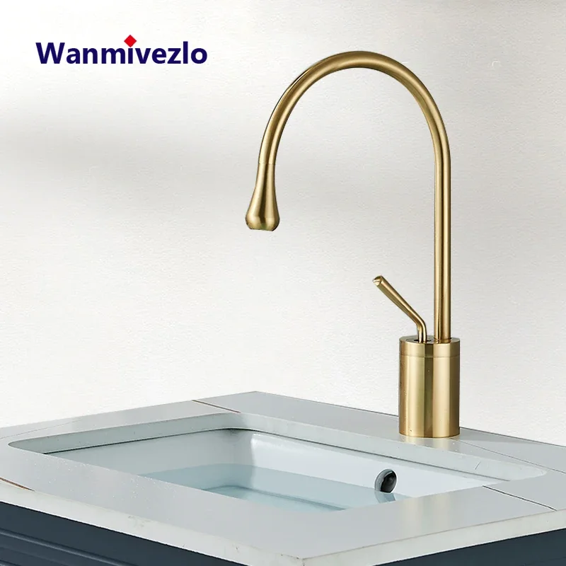 

S/M/L Water Drop Creative Basin Faucet Cold and Hot Water Mixing Plate Crane Single Rod Single Handle Bathroom Faucet