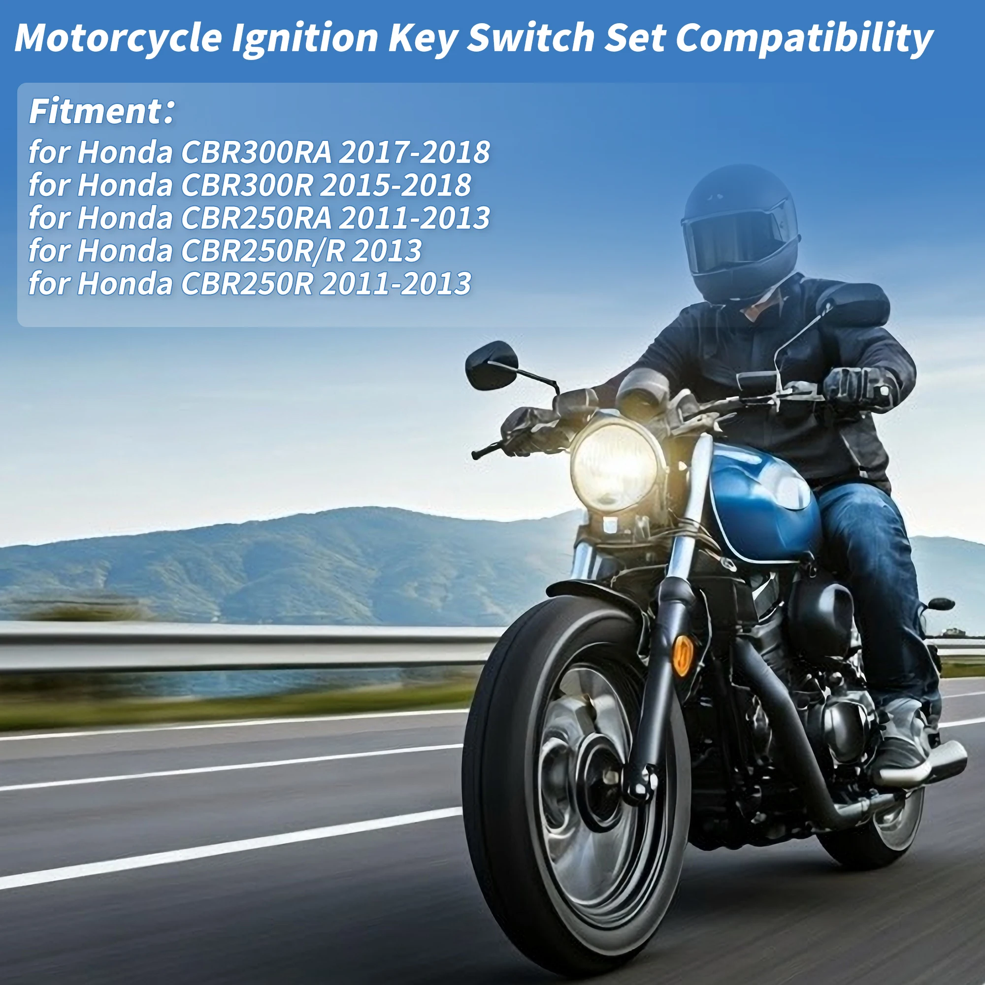 X Autohaux Ignition Key Switch for Honda CBR300RA 2017-2018 1 Set