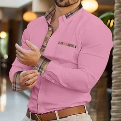 Camisa clásica con botones para hombre, camisa de oficina de negocios, decoración de bolsillo, tela cómoda, XS-6XL, 20 colores, envío rápido