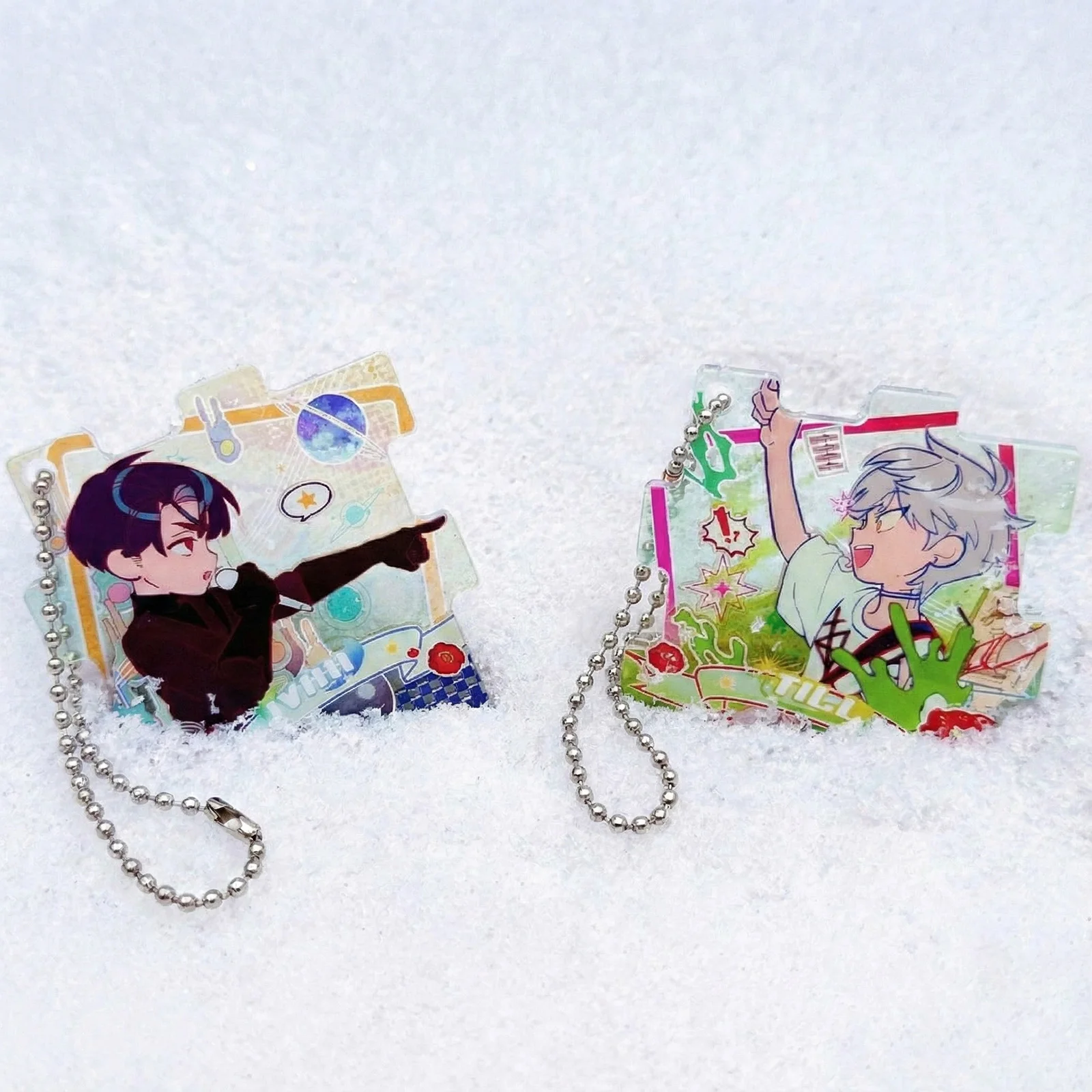 Llavero acrílico de la serie Anime Alien Stage Duet, bolsa sorpresa misteriosa, regalo oficial de pareja con piezas de rompecabezas