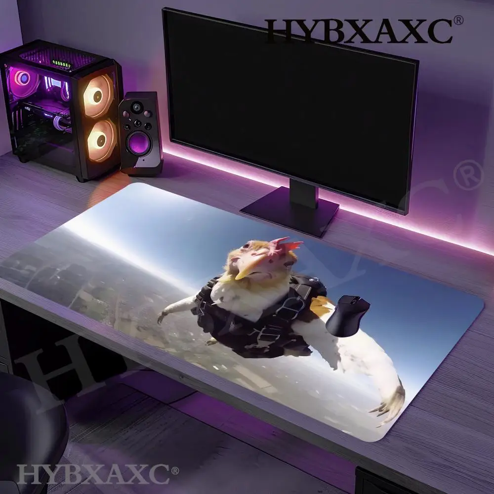 

HYBXAXC Funny Skydiving Chicken Mouse Pad Large Extended Desk Mat Non-Slip Rubber Base for Gaming Office Home Decor