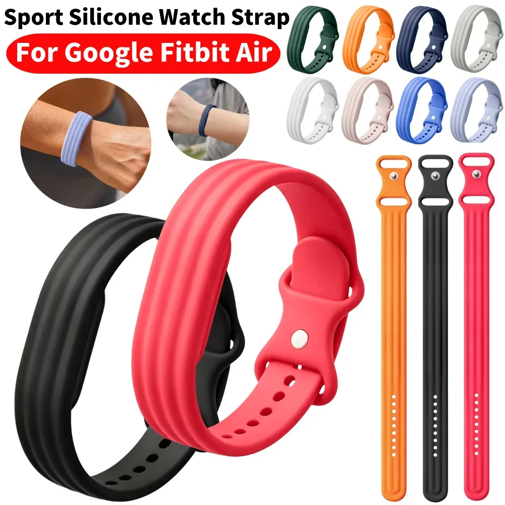 Sportliches, atmungsaktives Armband für Google Fitbit Air Strap, Silikon-Schlaufen-Ersatzarmband, Correa für Fitbit Air Smartwatch-Zubehör
