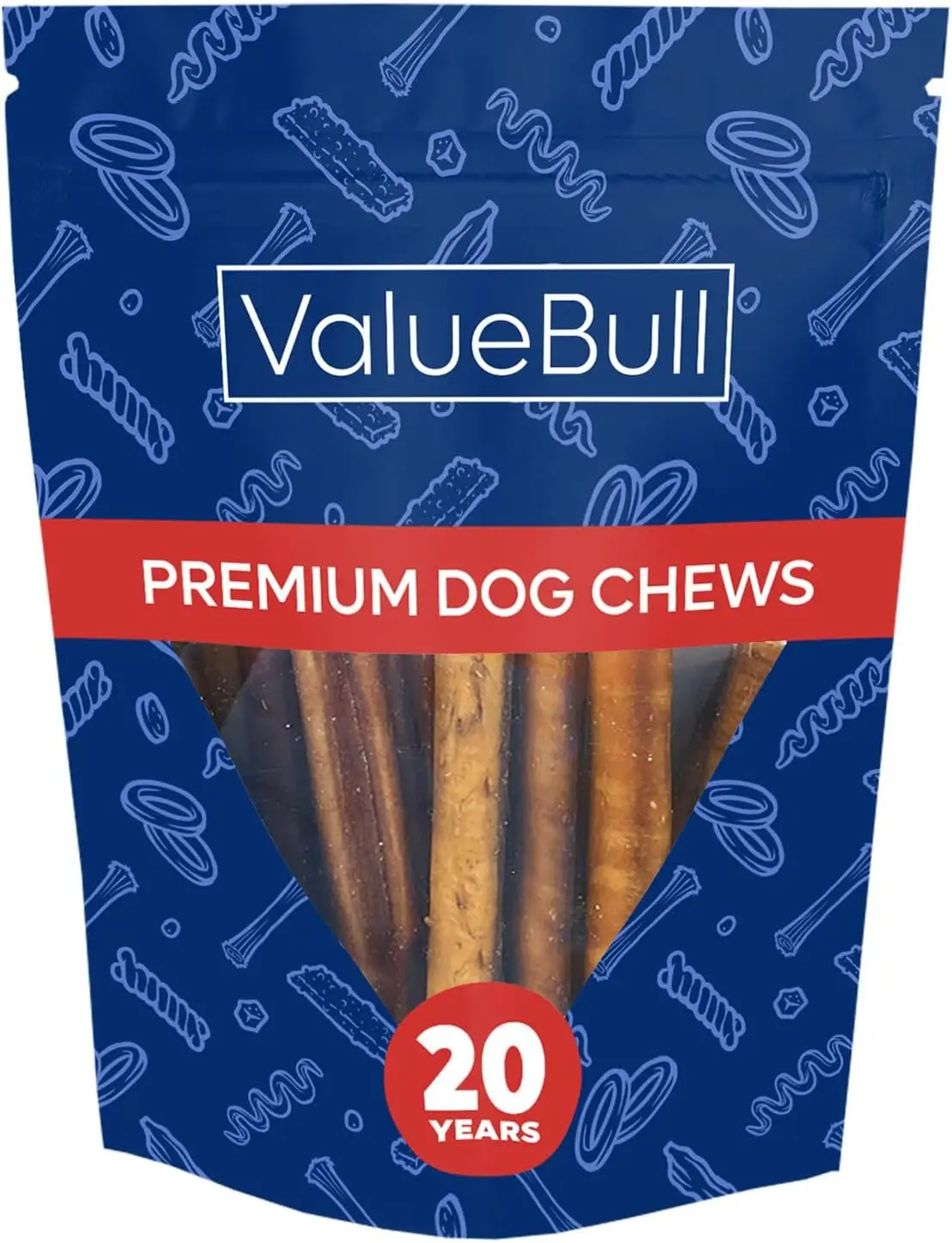 Палочки Bully для собак, толстые 6 дюймов, оптовая упаковка по 100 штук — полностью натуральные лакомства для собак, пизлеты из 100% говядины,