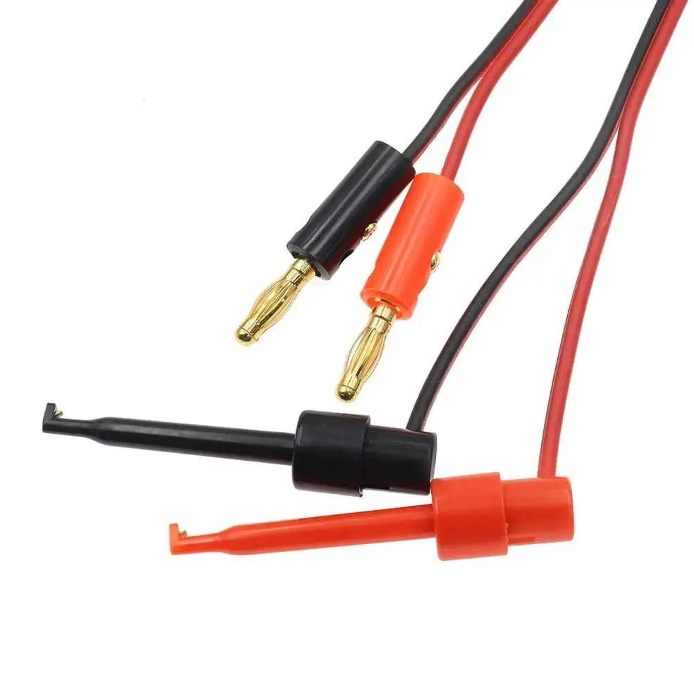 1Pcs Red Black Banana Test Hook Wires 4mm Banana Plug Brass Core Multimeter Test Leads Cable Gold Plated 1M Wire Connector