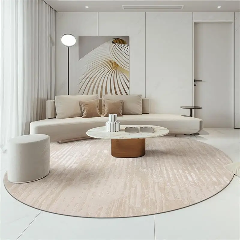 Nordic Fluffy Round Carpet For Living Room Villa Home Soft Bedroom Rug Aesthetic Modern Design Sofa Coffee Table Floor Mat