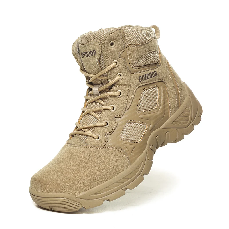 Men's Outdoor Travel Mountaineering Shoes Lightweight Waterproof Hiking Shoes Men Desert Combat Tactical Boots Hunting Sneakers
