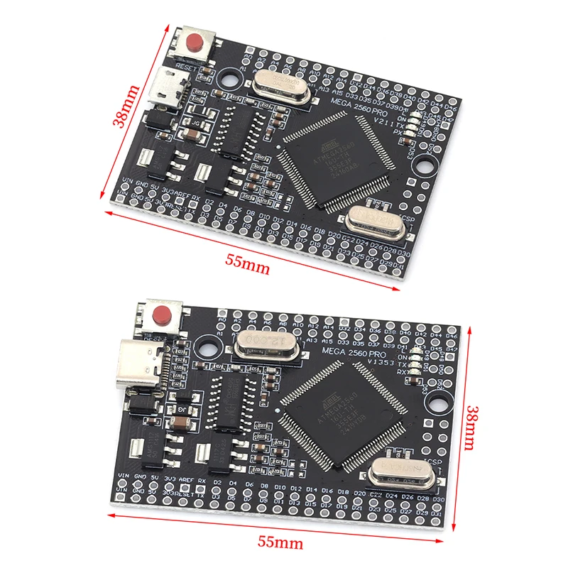 Mega2560 Pro Development Board ATmega2560-16AU CH340G Chip Micro Type-C USB Interface For Arduino