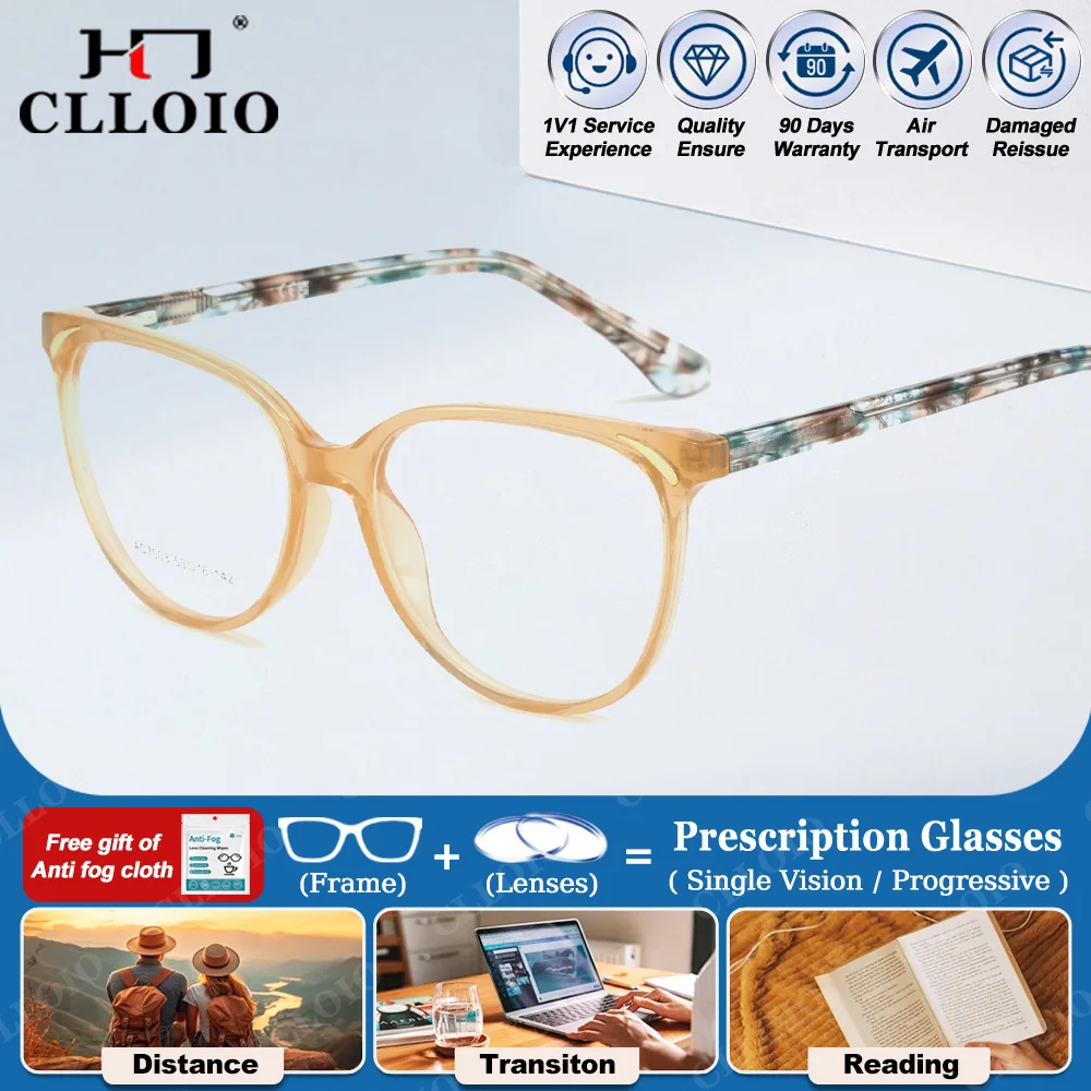 

CLLOIO новые модные милые очки «кошачий глаз» с защитой от синего света, женские оптические очки для близорукости, прогрессивные очки для чтения