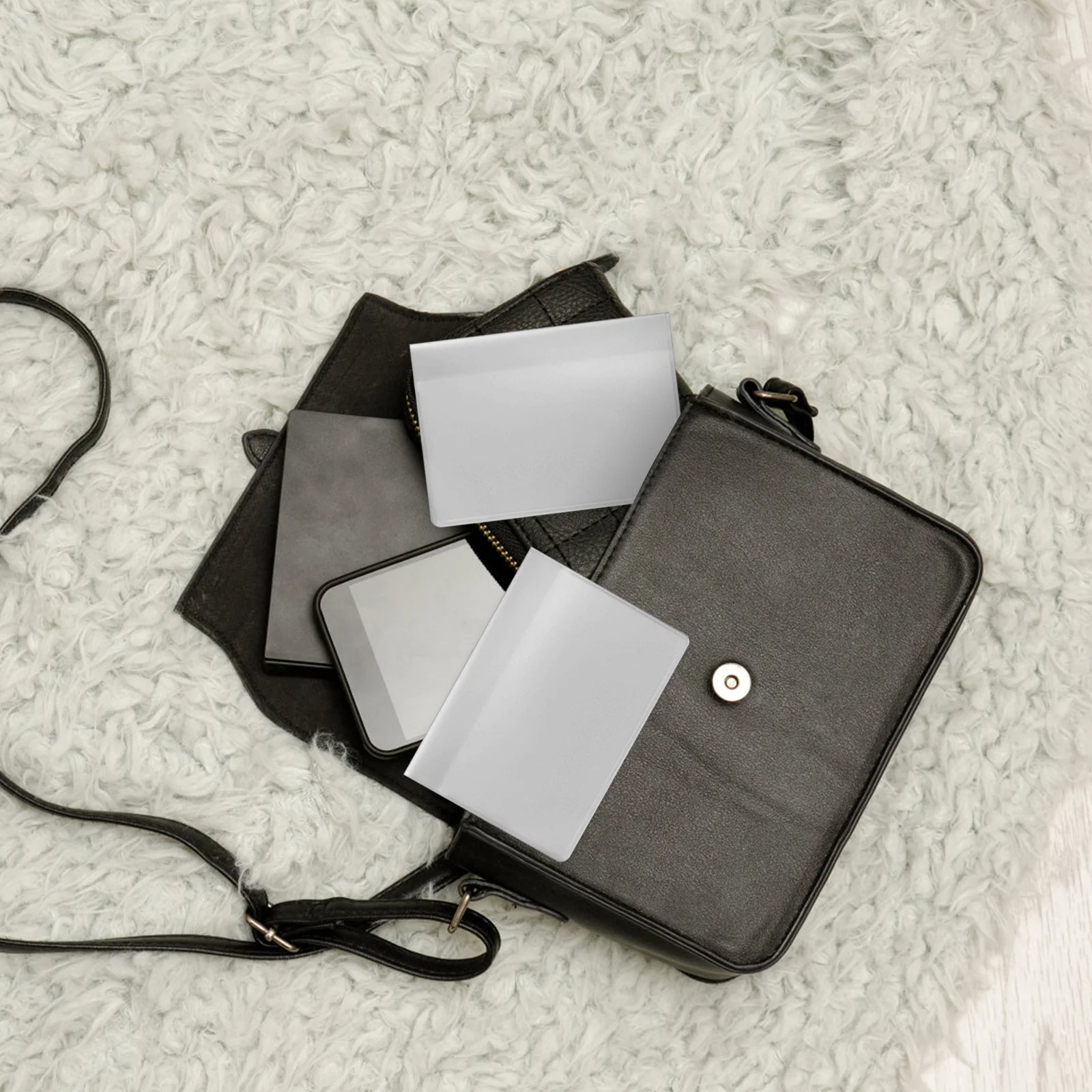 2 قطعة حامل بطاقة الائتمان البلاستيك المحفظة المنظم إدراج قابلة لإعادة الاستخدام المحمولة خفيفة الوزن دائم لحامل بطاقات البطاقة #6