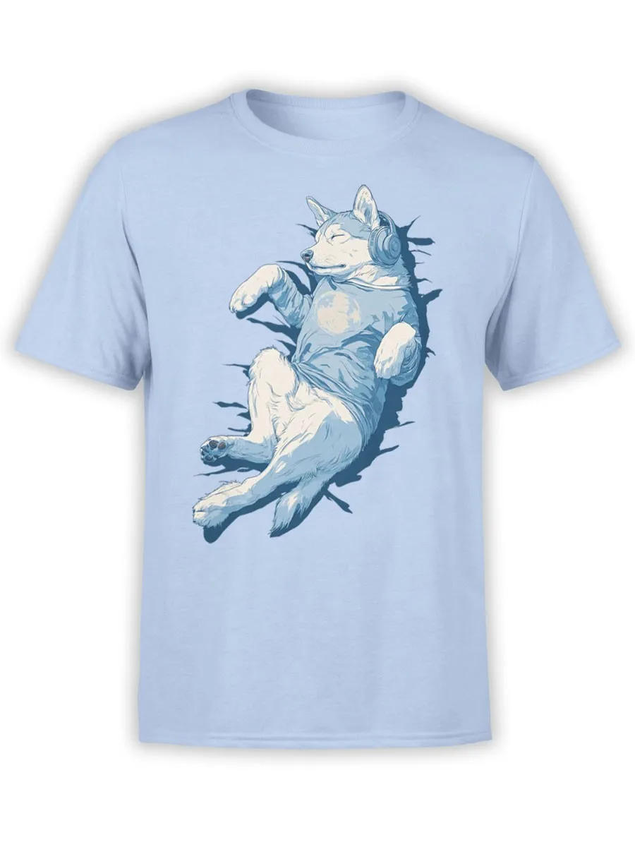 FANTUCCI Chill Husky T-Shirt | Cute Dog Tee with Relaxed Puppy | Unisex