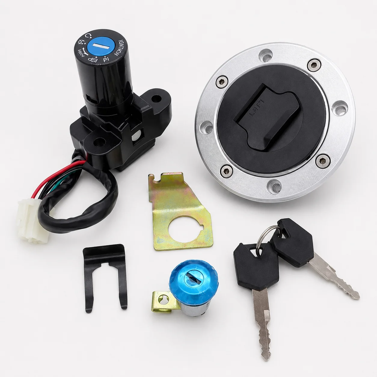 Ignition Switch Lock Fuel Tank Cap Kit With 2 Keys For Suzuki GSF250 GSF400 Bandit 250 400