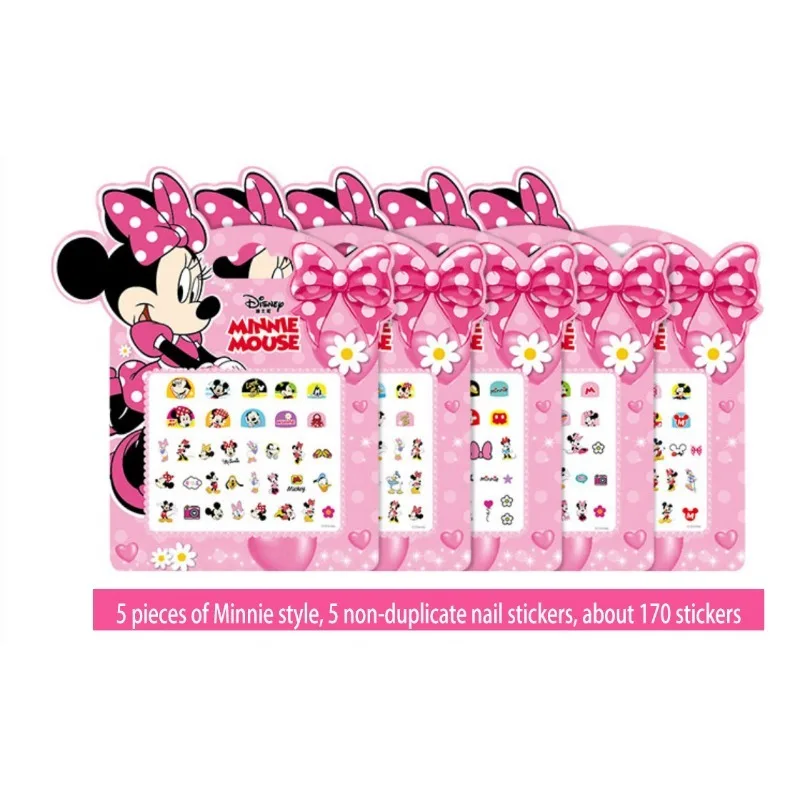 Autocollants pour Ongles de Dessin Animé Disney Frozen pour Enfant, Stickers de Maquillage de Princesse Minnie, Jouets d'Action, Cadeaux de Vacances