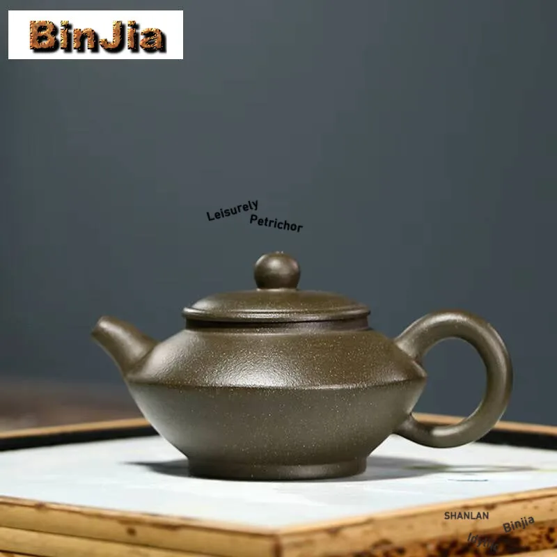 

Аутентичные чайники из фиолетовой глины Исин, 90 мл, горшок ручной работы, горшок из сырой руды, горох, зеленая грязь, чайный сервиз Zisha, коллекция, подарок для рукоделия