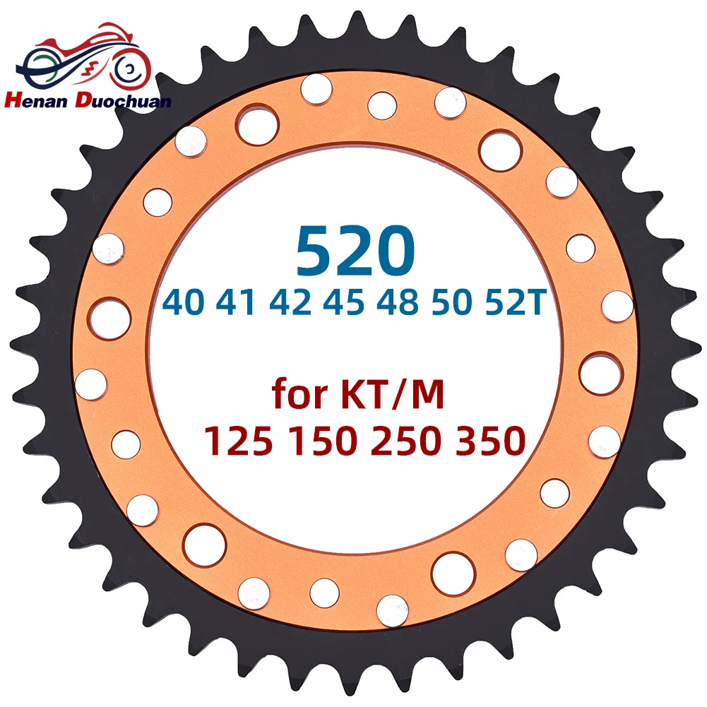 Задняя звездочка 520 для мотоциклов KT/M 125 150 250 350 SX XC SX-F XC-F XC-W 40T 41T 42T 45T 48T 50T 52T, сталь/алюминий