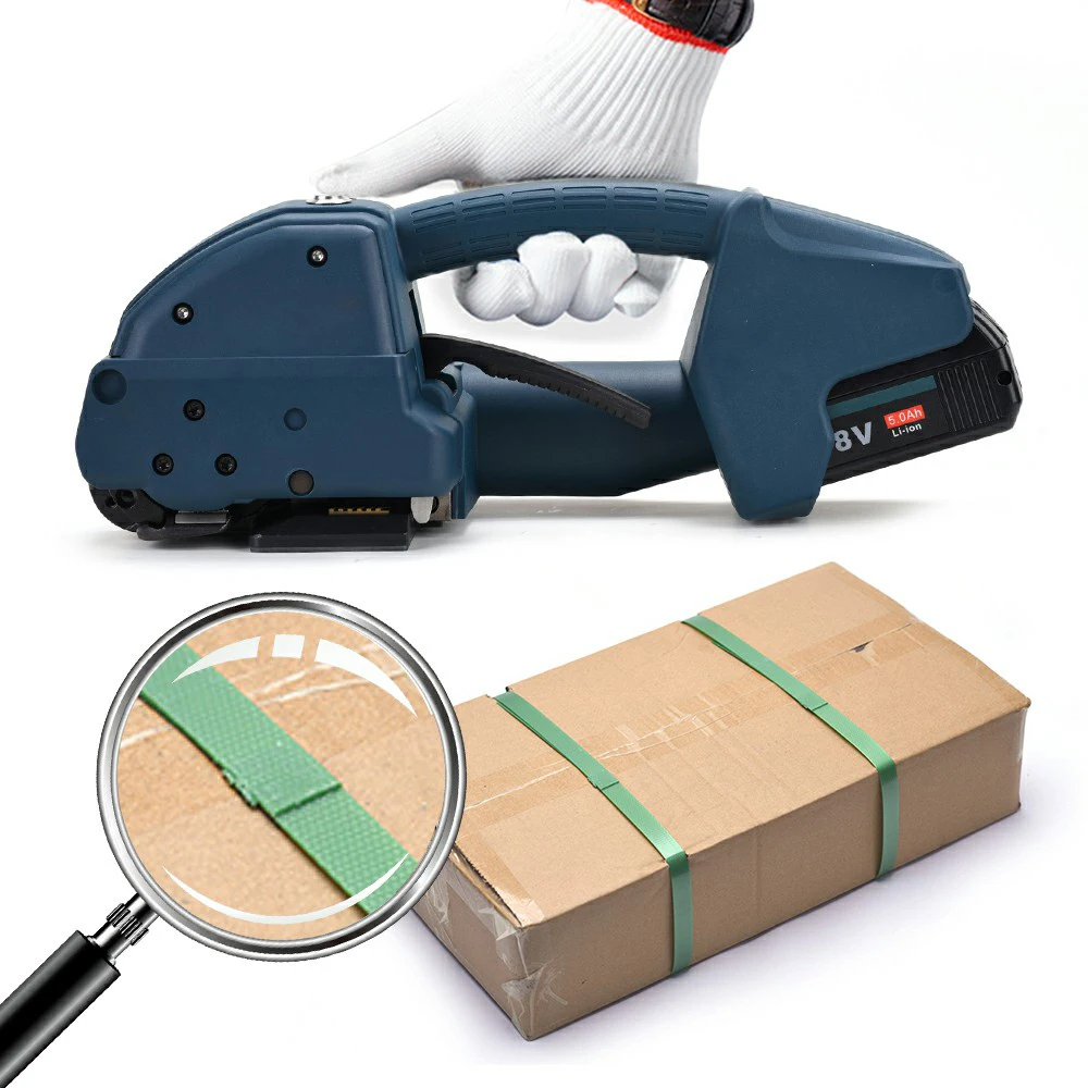 

Полностью автоматическая регулировка 400-3200N, тянущая ПП, ПЭТ, 13-16 мм, электрические портативные инструменты, ручная машина для обвязки аккумулятором