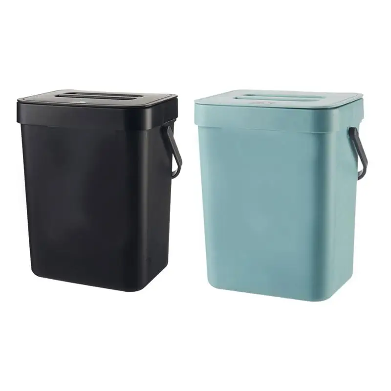 Food Waste Basket Bin for Kitchen, Small Countertop Compost Bin with Lid,Odor-Free Food Scrap Container,Wall Mounted Garbage Can