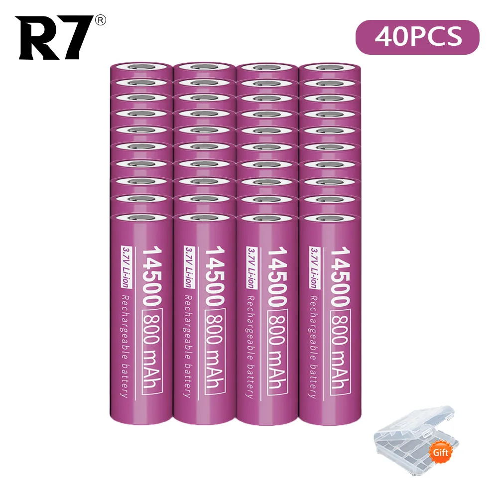 

40PCS AA 14500 battery 3.7v 800mAh lithium ion batteries rechargeable pour horloges, ordinateurs, jouets, etc.