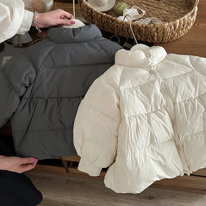 

2025 Girls Winter Warm Skirt Cotton Clothes Medium and Small Children Baby Thickened Outer Wear Medium and Long Cotton Coat