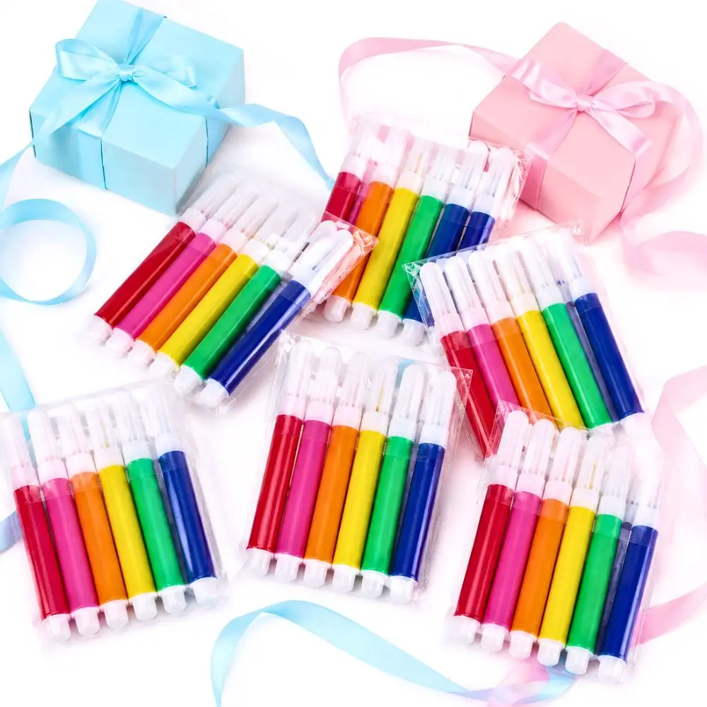7 Packs Portable 6 Color Fine Line Marker Pens Washable Ink Sketch Drawing Stationery Set YMY