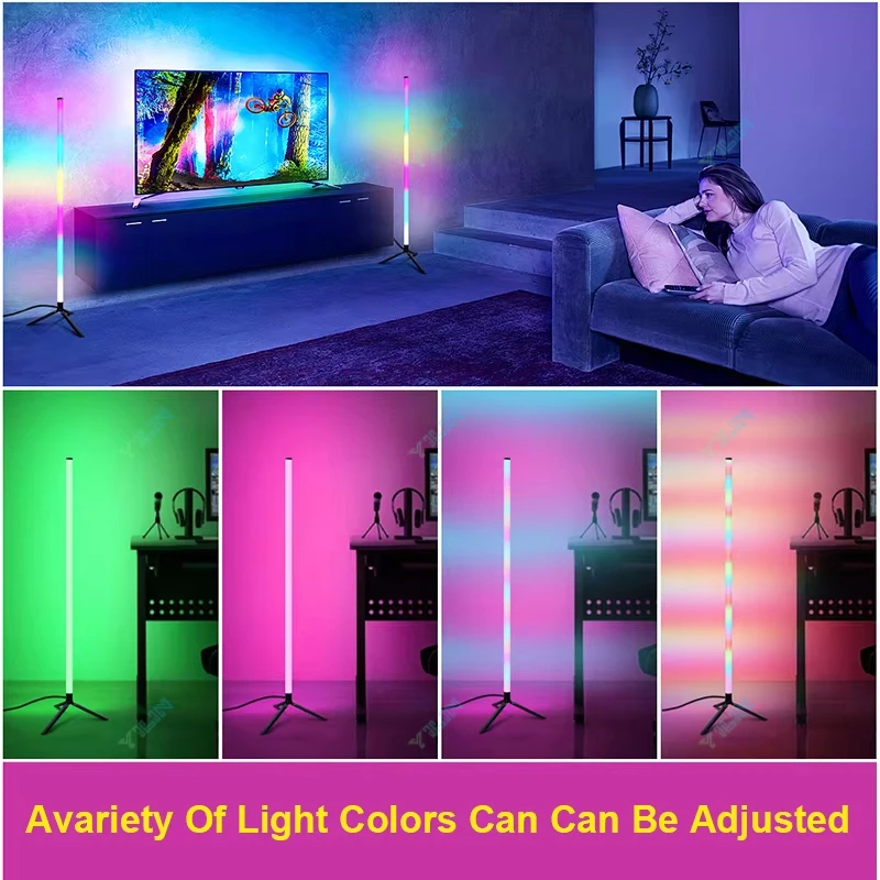 1/2/4PCS Smart LED Stehleuchte105CM RGBWW Fernbedienung Moderne Ecke Stehleuchte Musik Sync Stehenden Ständer Umgebungs Dekor Licht