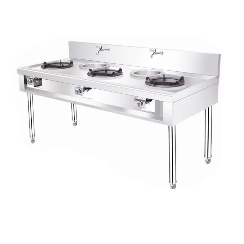 Stainless Steel Fierce Fire Stove Commercial Restaurant Frying Stove with Flameout Protection Liquefied Gas Cooktop Customized