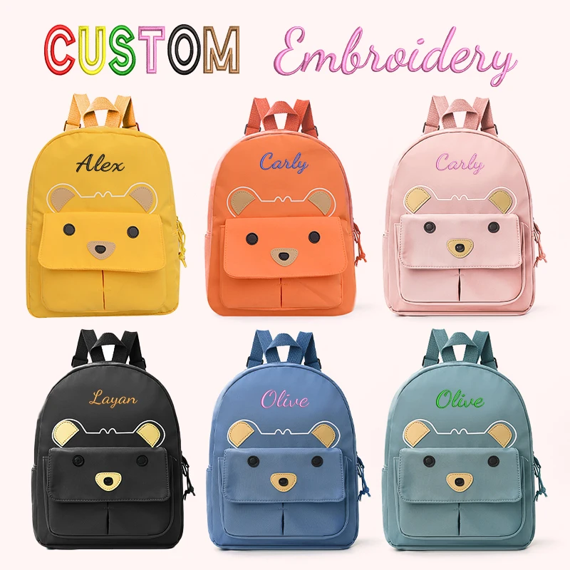 

Customised embroidery/Standard style 2 options,Cute cartoon little bear design backpack, back-to-school season, and gift