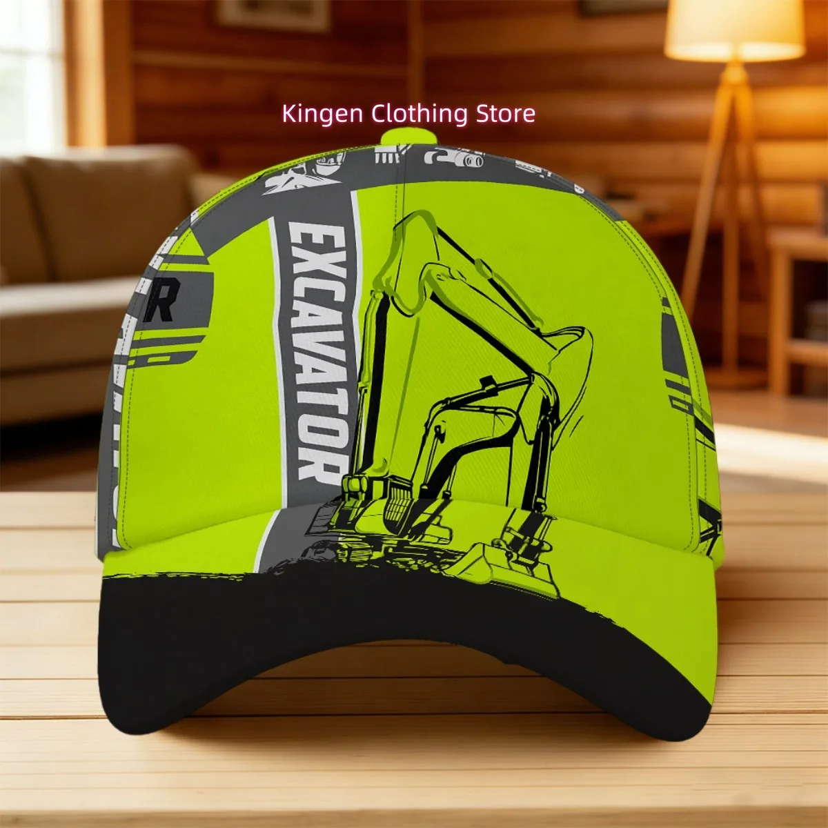 1pc Heavy Excavator Construction Print Duckbill - Adjustable Snapback, Lightweight Breathable Suitable for All- Outdoor Wear, Re