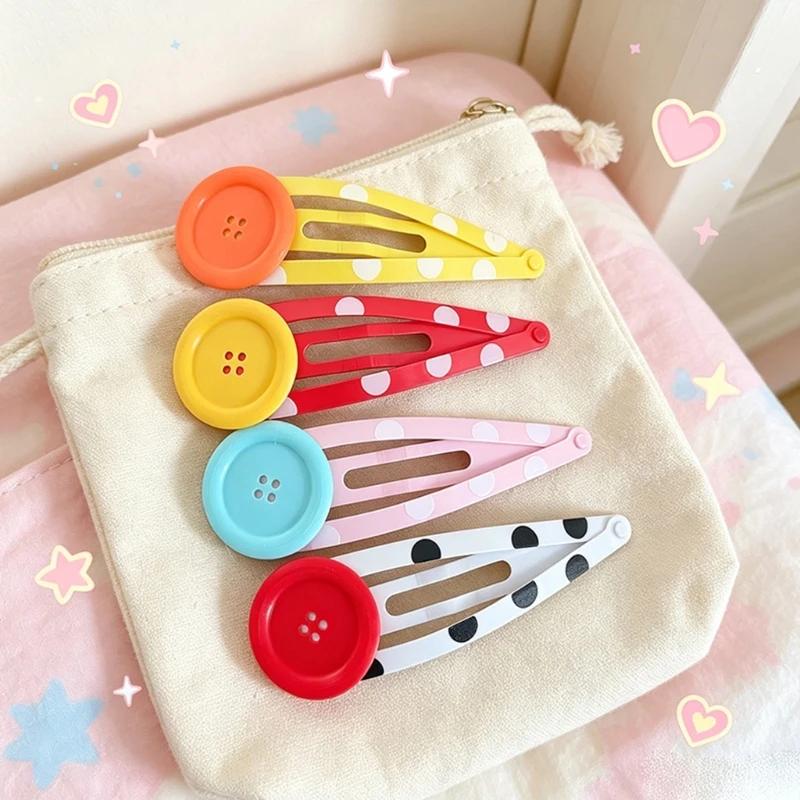 2025 New Creative Button Accent Hair Clip for Gathering Bangs and Loose Sections