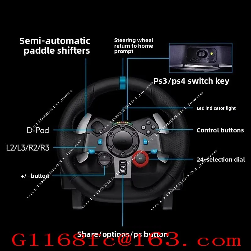 Suitable for PS5 and PC steering wheel PS5 game controller G29 /G923 driving power gaming steering wheel brand new